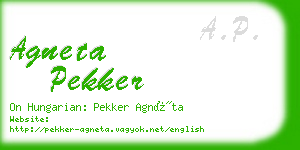 agneta pekker business card